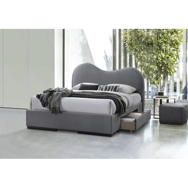 AMBER 160 bed with drawers, color: grey