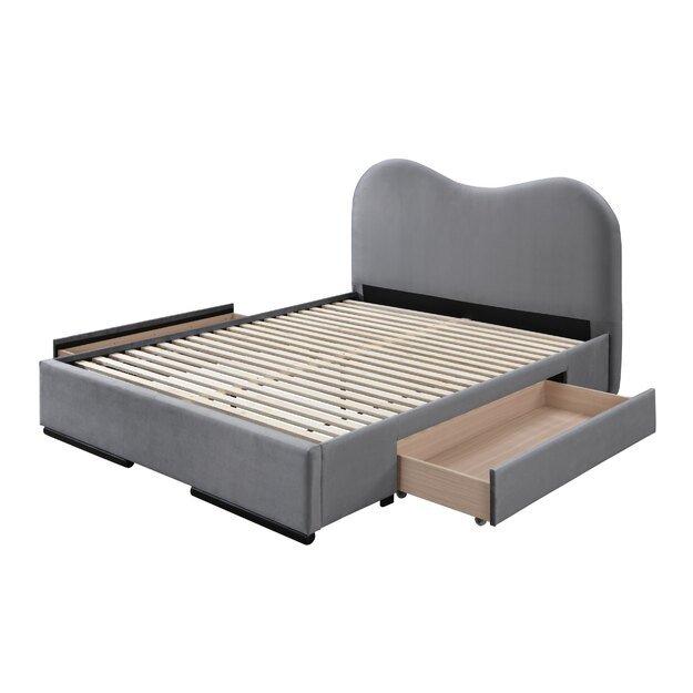 AMBER 160 bed with drawers, color: grey 3