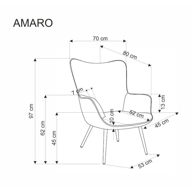 AMARO leisure chair, mustard 3