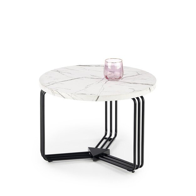 ANTICA M, c. table white marble table top - black frame