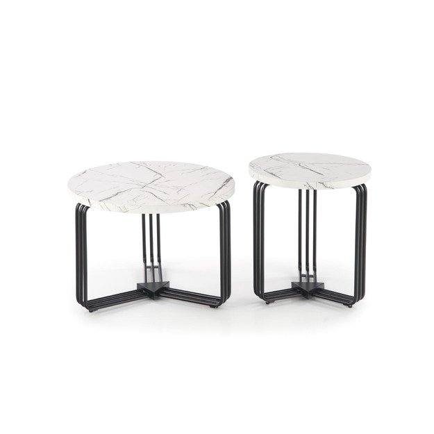 ANTICA M, c. table white marble table top - black frame 3