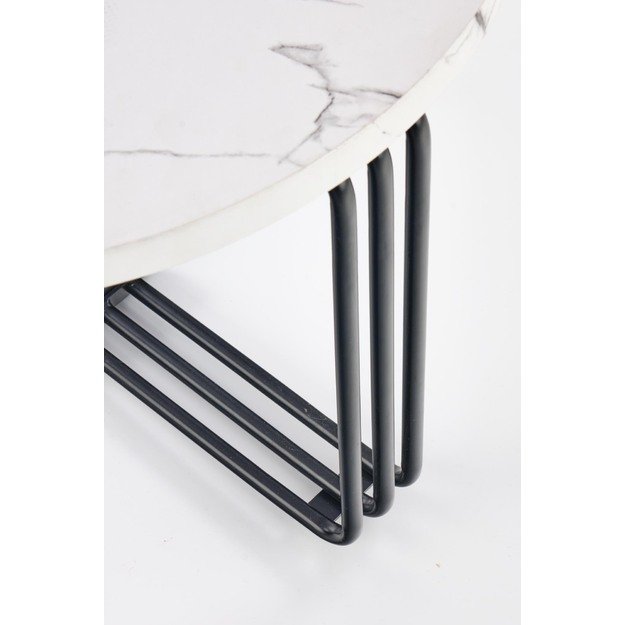 ANTICA M, c. table white marble table top - black frame 7