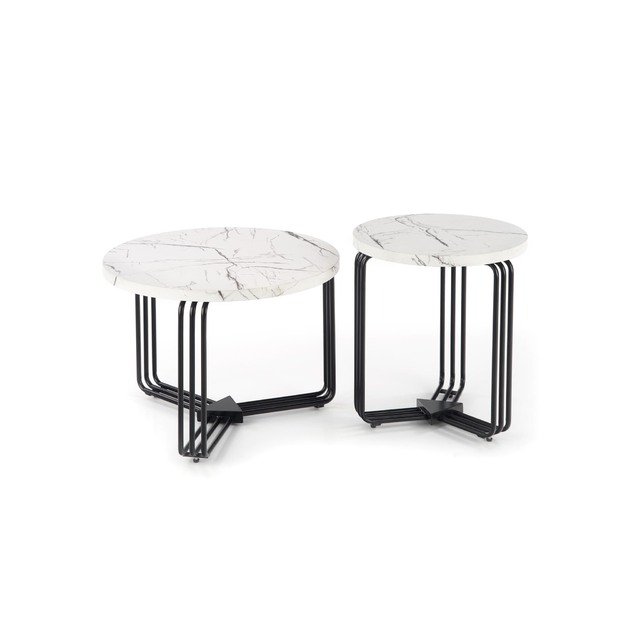 ANTICA M, c. table white marble table top - black frame 11