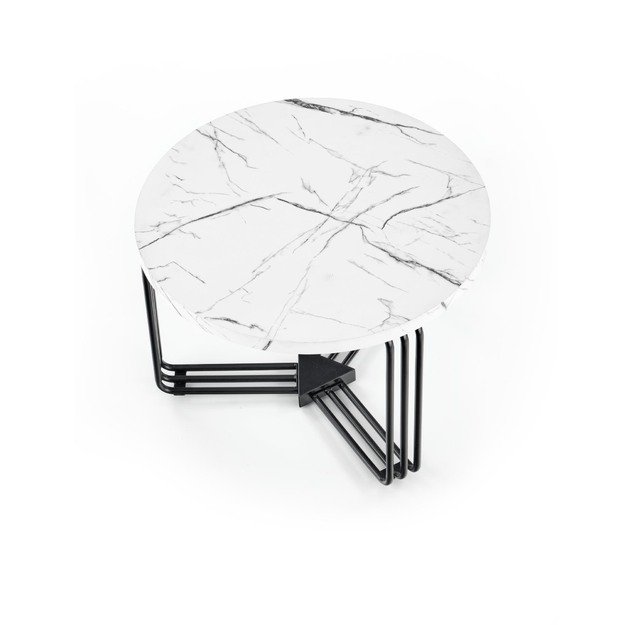 ANTICA M, c. table white marble table top - black frame 17