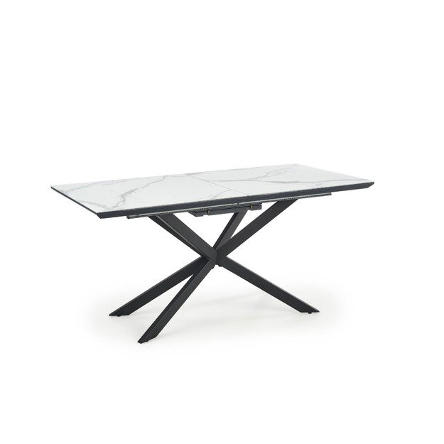 DIESEL extension table, color: top - white marble / dark grey, legs - black 29