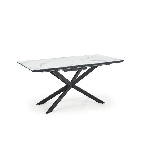 DIESEL extension table, color: top - white marble / dark grey, legs - black 13