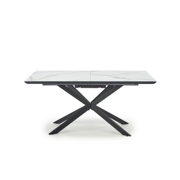 DIESEL extension table, color: top - white marble / dark grey, legs - black 31