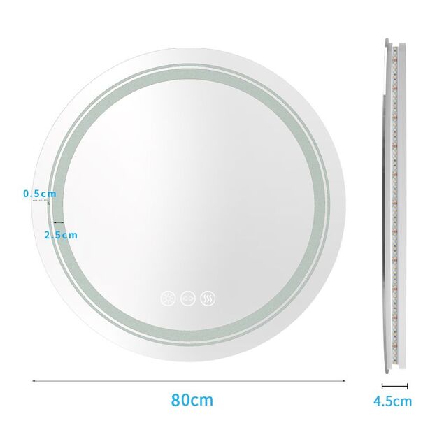 DOVER 80 bathroom wall mirror, silver 1