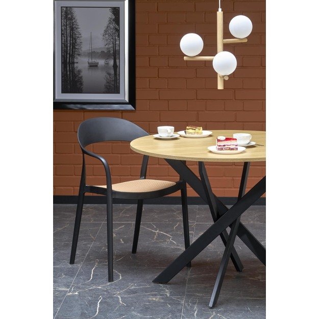 EDGAR table, top - golden oak, legs - black 18