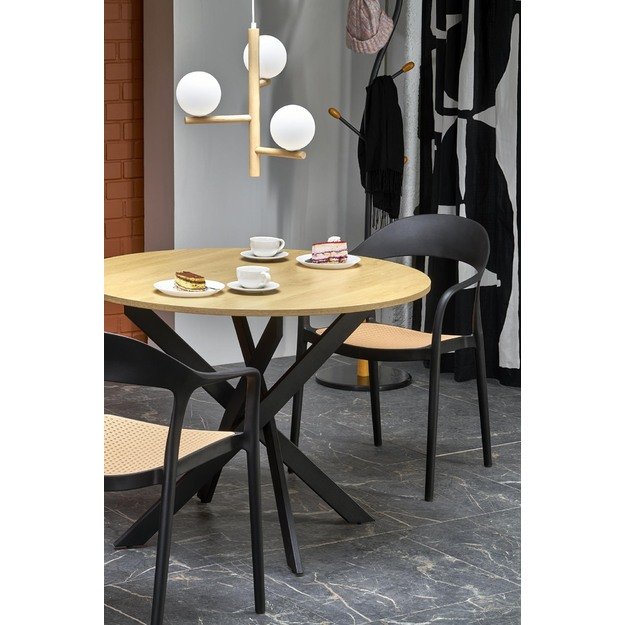 EDGAR table, top - golden oak, legs - black 17