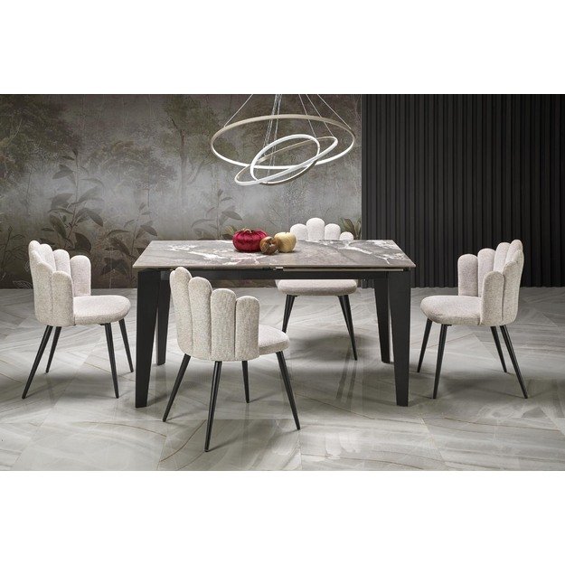 FELIX extension table, grey marble / black 17