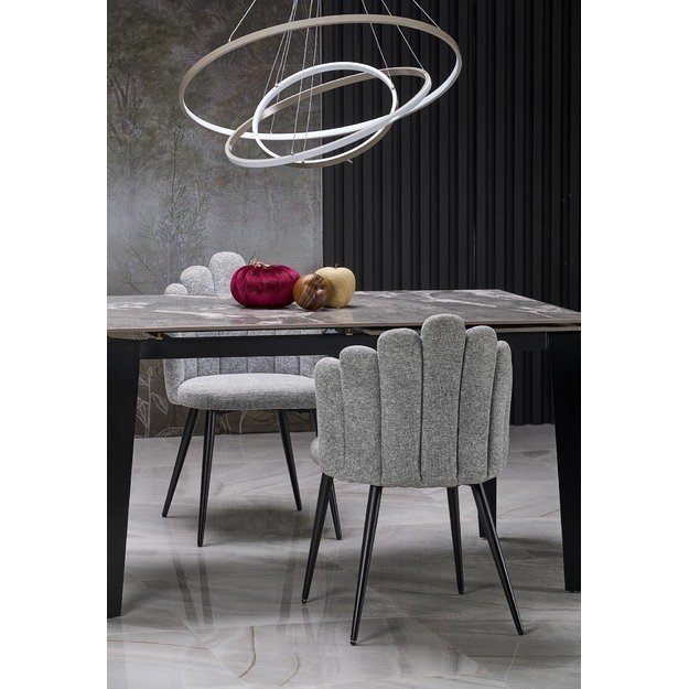 FELIX extension table, grey marble / black 14