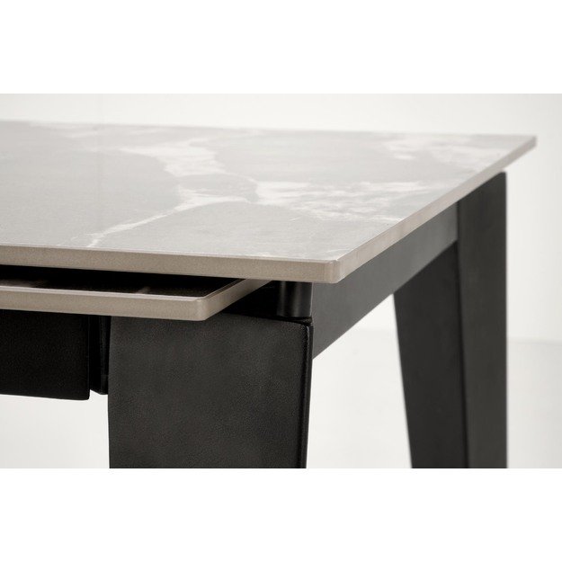 FELIX extension table, grey marble / black 20