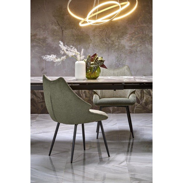 FELIX extension table, grey marble / black 11