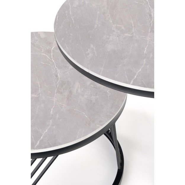 FLAMINGO set of 2 coffee tables, grey marble 12