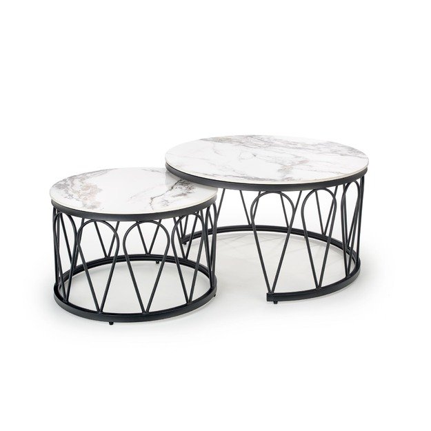 FORMOSA set of 2 coffee tables, white marble 14