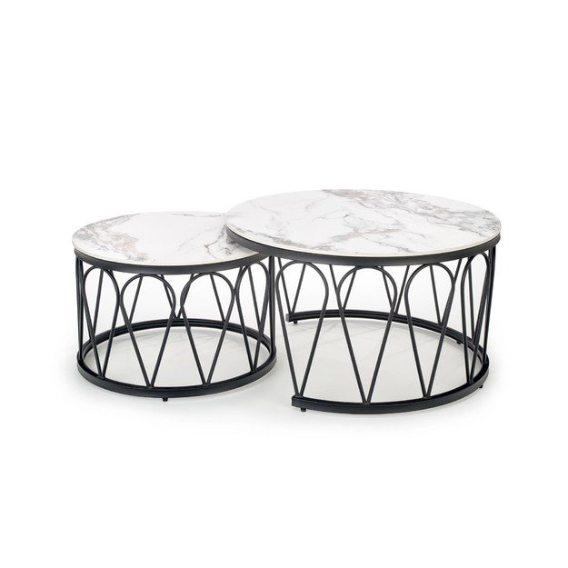 FORMOSA set of 2 coffee tables, white marble 11
