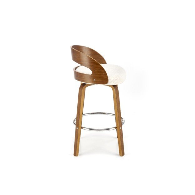 H110 bar stool, creamy / walnut 4