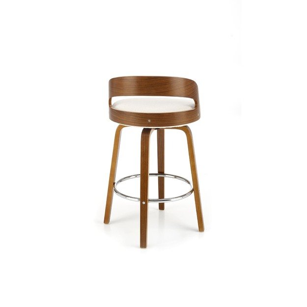 H110 bar stool, creamy / walnut 10