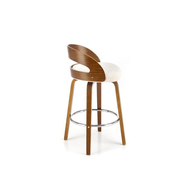 H110 bar stool, creamy / walnut 12