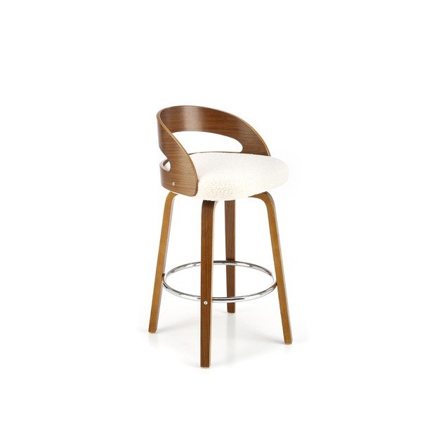 H110 bar stool, creamy / walnut 1