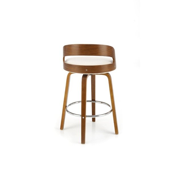 H110 bar stool, creamy / walnut 3
