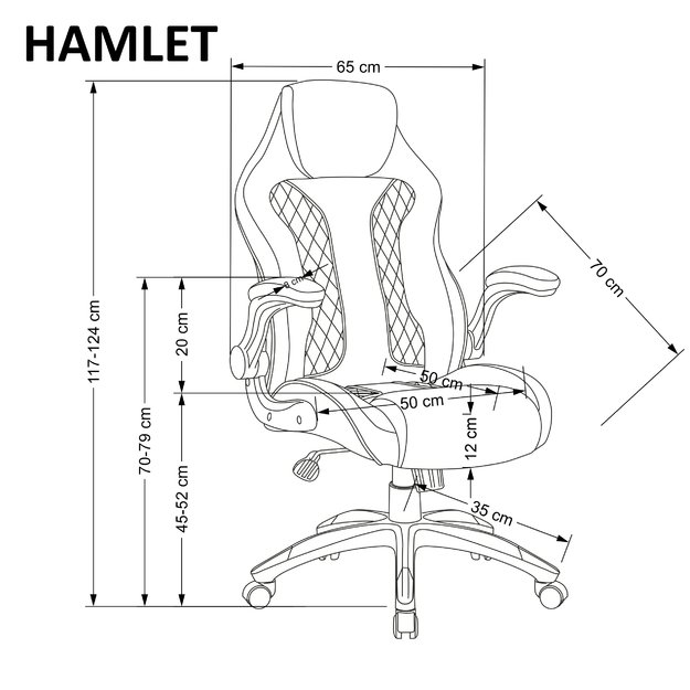 HAMLET chair, black / grey 12