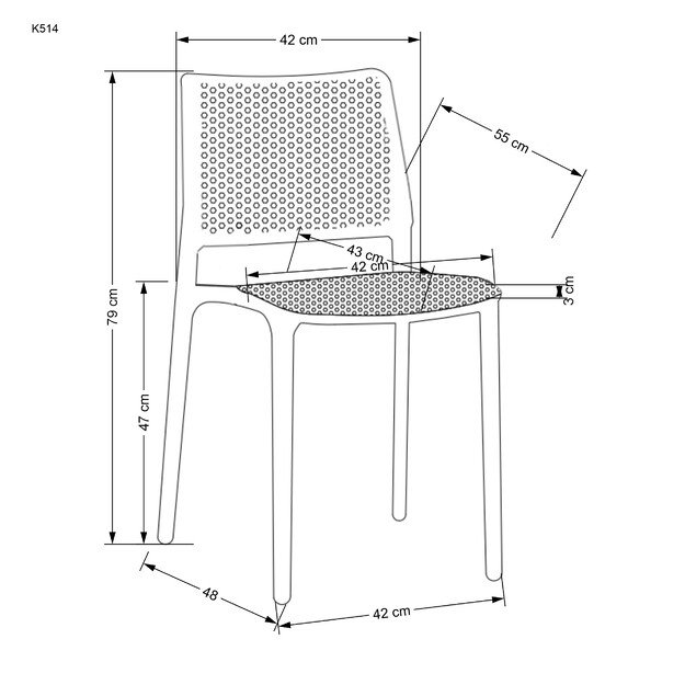K514 chair, light blue 4
