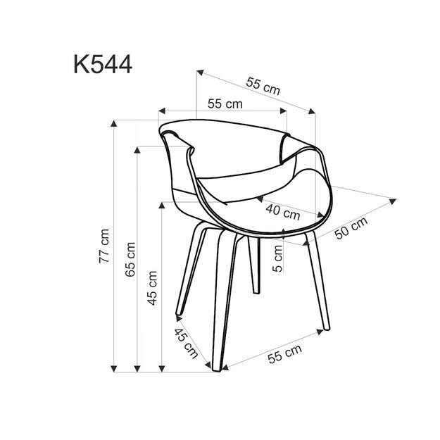 K544 chair, grey / walnut 12
