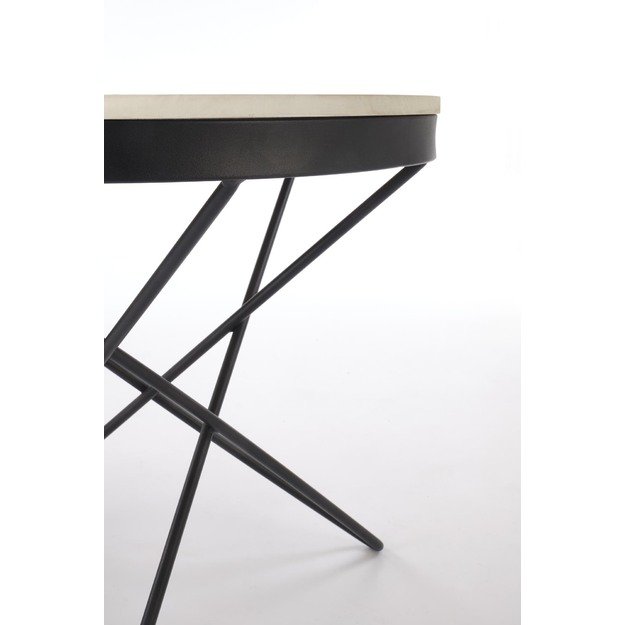 LEILA 2 c.table, white marble / black 2