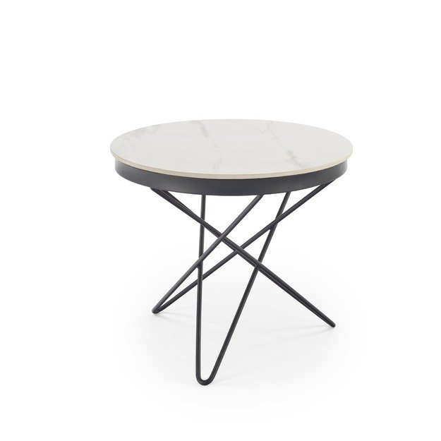 LEILA 2 c.table, white marble / black 3