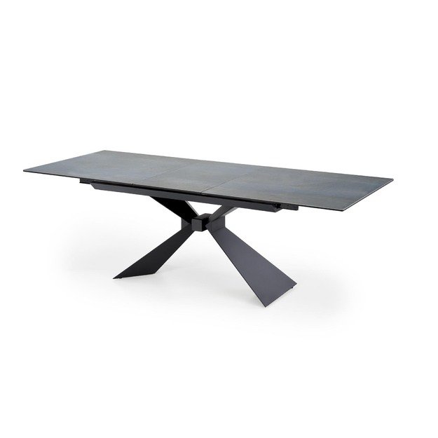 LUCIANO extension table, blue marble / black 25