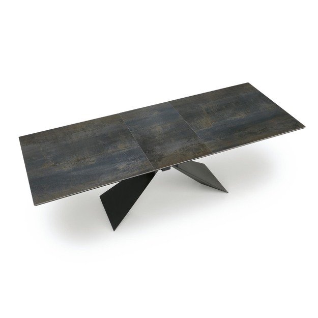 LUCIANO extension table, blue marble / black 7