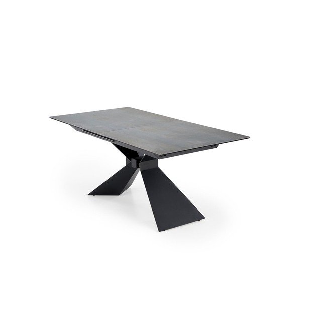LUCIANO extension table, blue marble / black 9