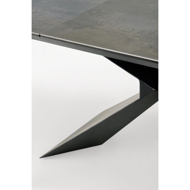 LUCIANO extension table, blue marble / black 22