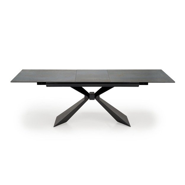 LUCIANO extension table, blue marble / black 24