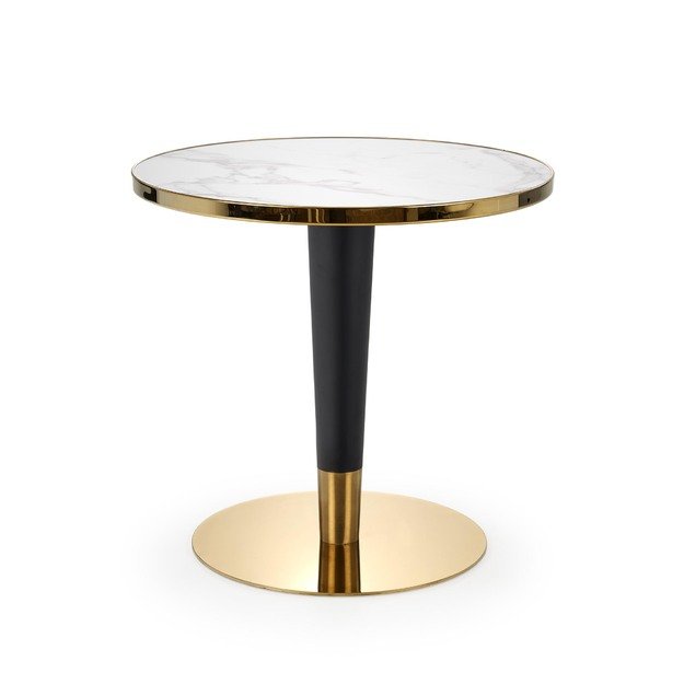 MORATA round table, white marble / black / gold 5