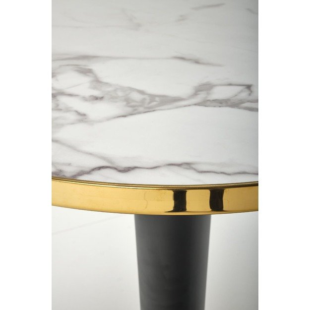 MORATA round table, white marble / black / gold 9