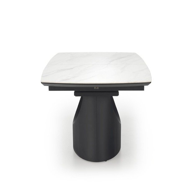 OSMAN extension table, white marble / black 19