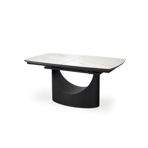 OSMAN extension table, white marble / black 17