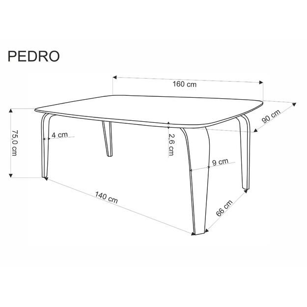 PEDRO table walnut / black 20
