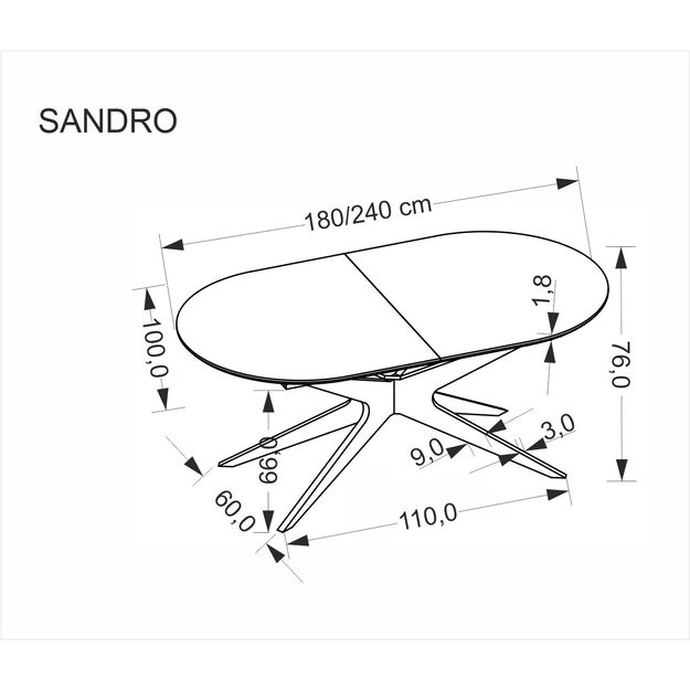 SANDRO extension table, clack 12