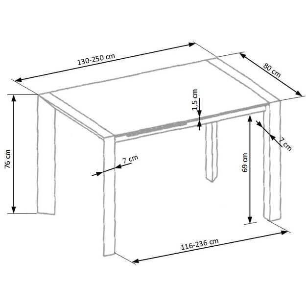 STANFORD XL table color: white 8