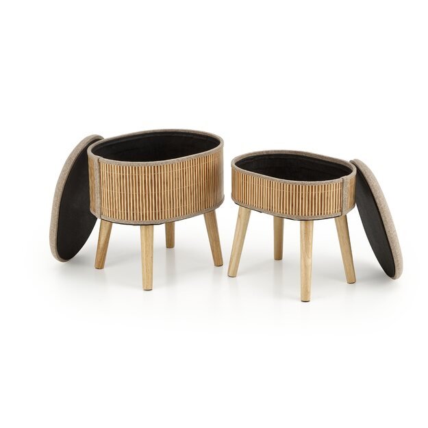 TICO set of two pouffs, beige 1