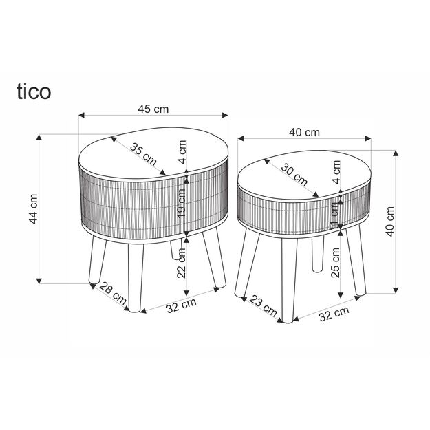 TICO set of two pouffs, beige 8