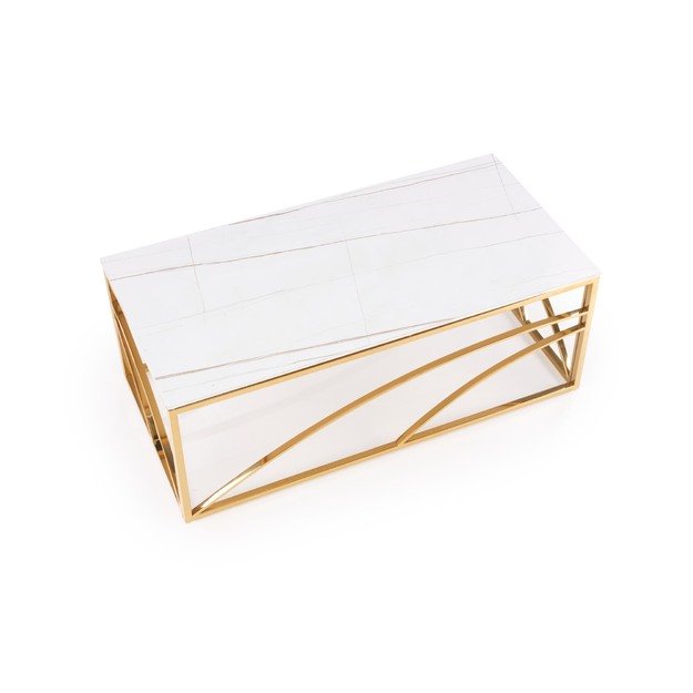 UNIVERSE 2, coffee table, white marble / gold 1