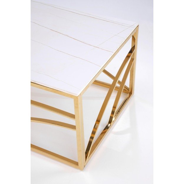 UNIVERSE 2, coffee table, white marble / gold 14
