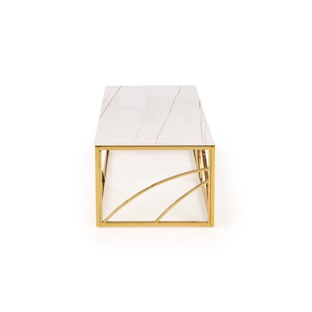 UNIVERSE 2, coffee table, white marble / gold 3