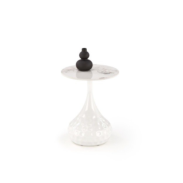 VERDE coffee table, white marble / white