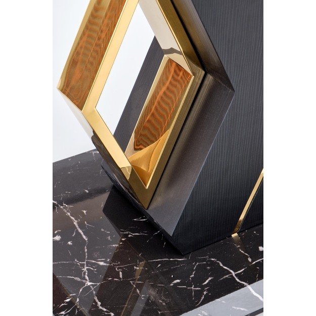 VINCENZO table white marble, leg black/gold 14